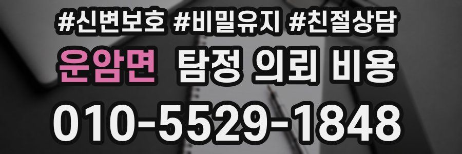 운암면 탐정 의뢰 비용