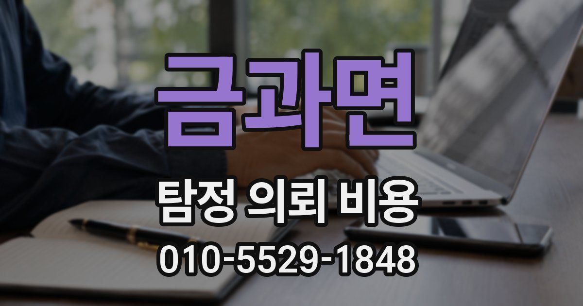 금과면 탐정 의뢰 비용