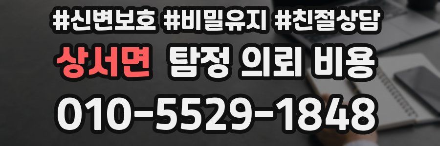 상서면 탐정 의뢰 비용