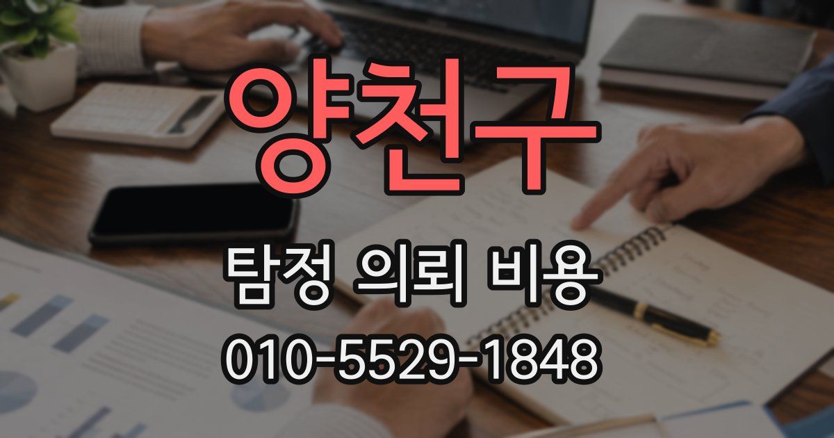 양천구 탐정 의뢰 비용