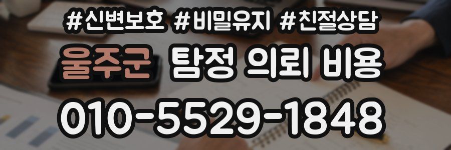 울주군 탐정 의뢰 비용