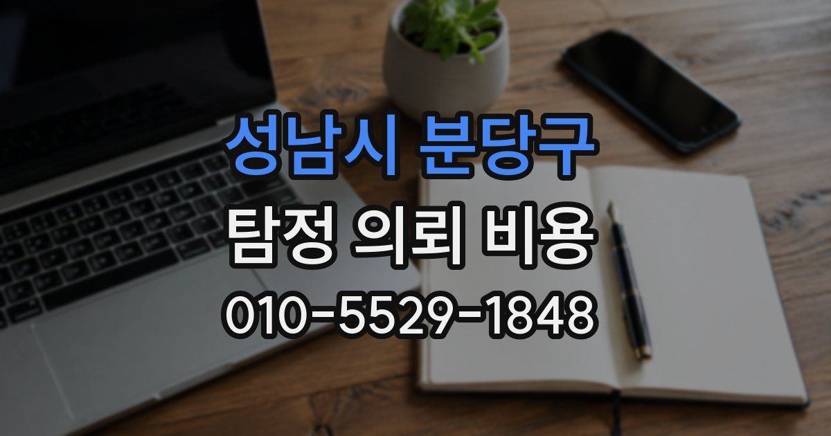 성남시 분당구 탐정 의뢰 비용