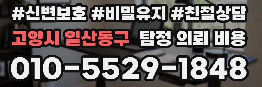 고양시 일산동구 탐정 의뢰 비용