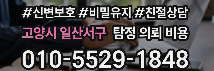 고양시 일산서구 탐정 의뢰 비용