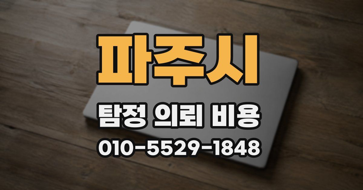 파주시 탐정 의뢰 비용