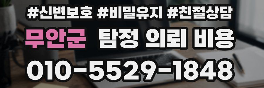 무안군 탐정 의뢰 비용