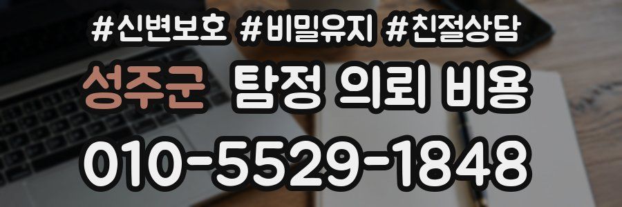 성주군 탐정 의뢰 비용