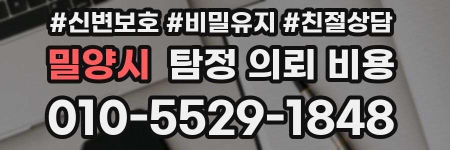 밀양시 탐정 의뢰 비용