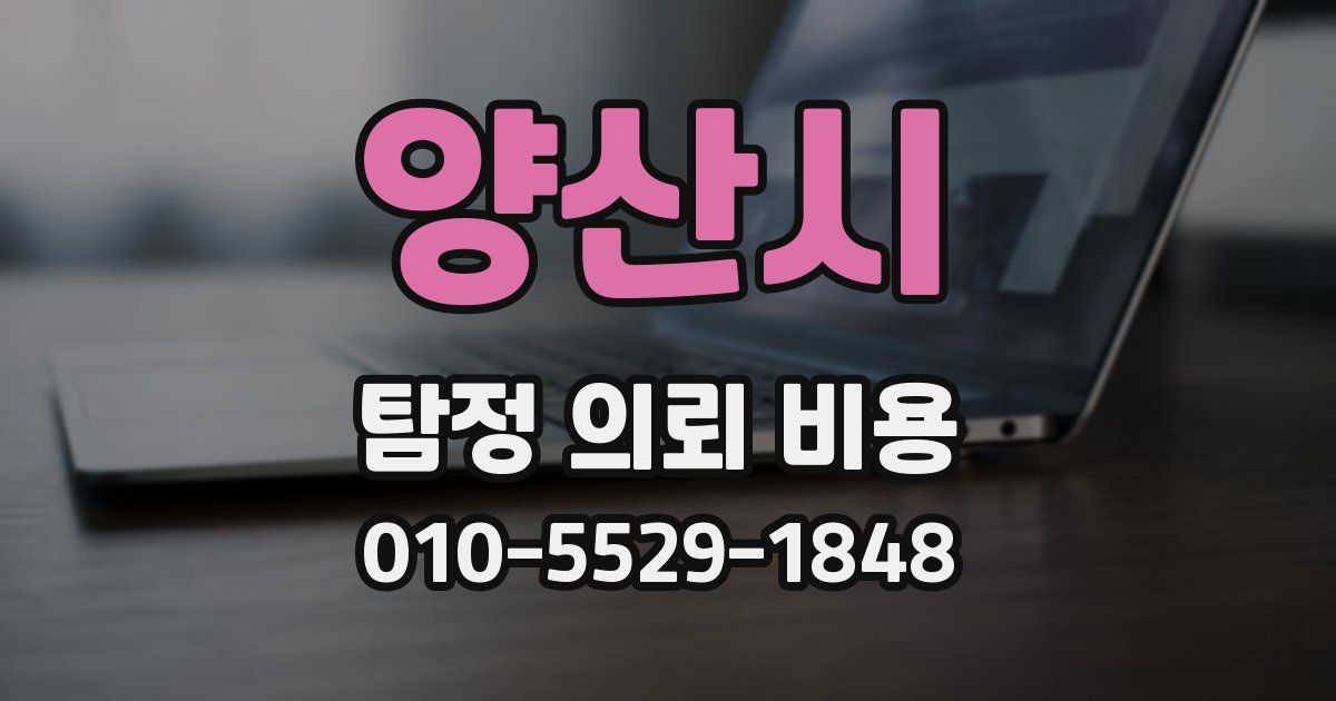 양산시 탐정 의뢰 비용