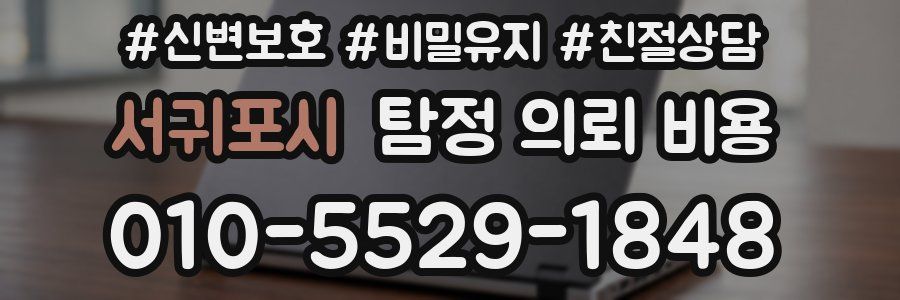 서귀포시 탐정 의뢰 비용