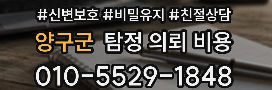 양구군 탐정 의뢰 비용