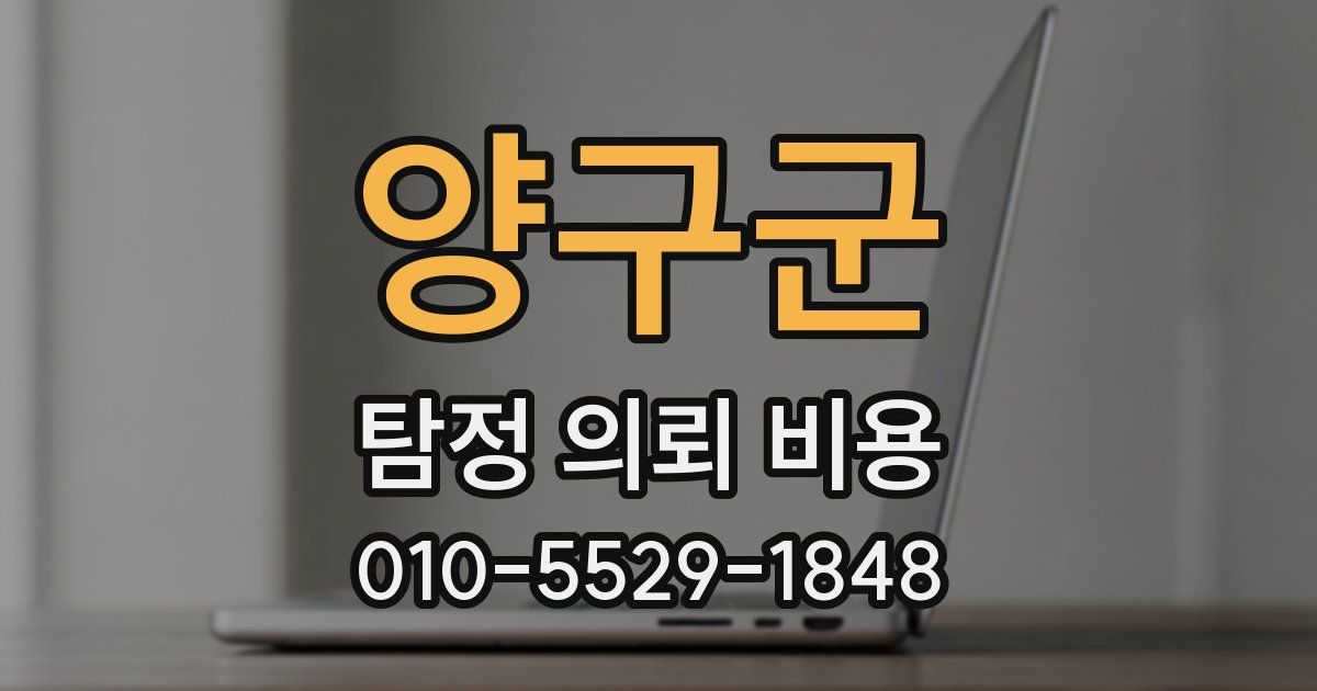 양구군 탐정 의뢰 비용