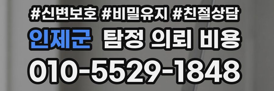 인제군 탐정 의뢰 비용