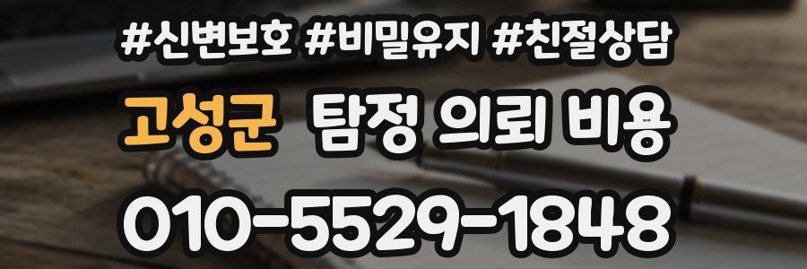 고성군 탐정 의뢰 비용