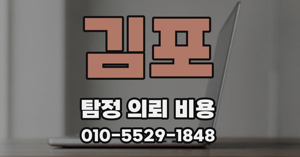 김포 탐정 의뢰 비용