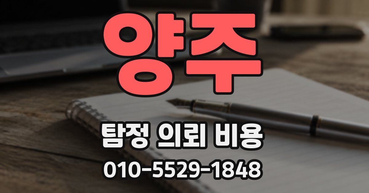 양주 탐정 의뢰 비용