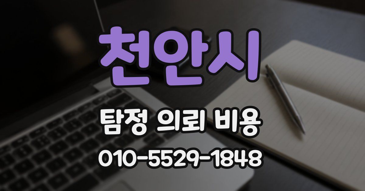 천안시 탐정 의뢰 비용