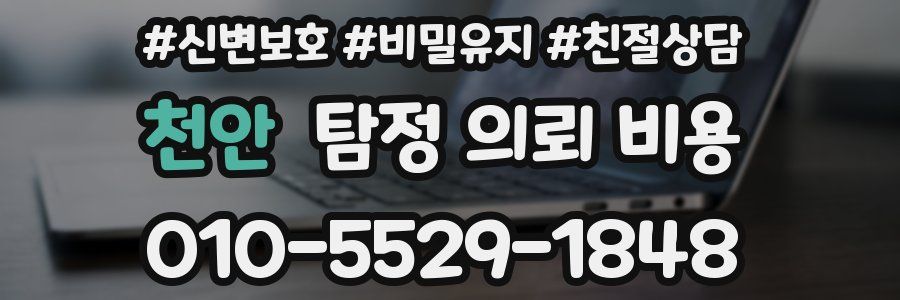 천안 탐정 의뢰 비용