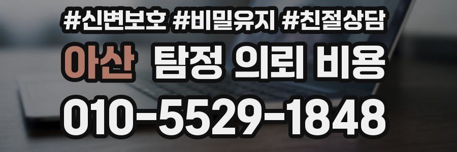 아산 탐정 의뢰 비용