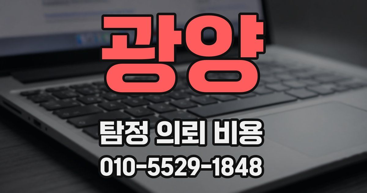 광양 탐정 의뢰 비용