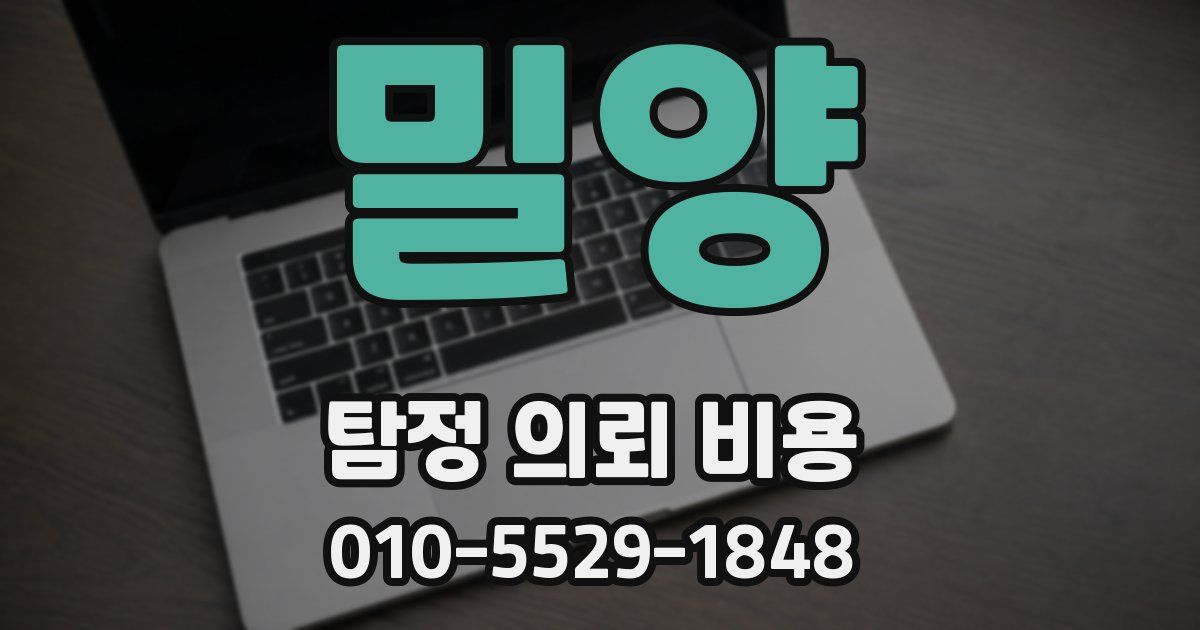 밀양 탐정 의뢰 비용