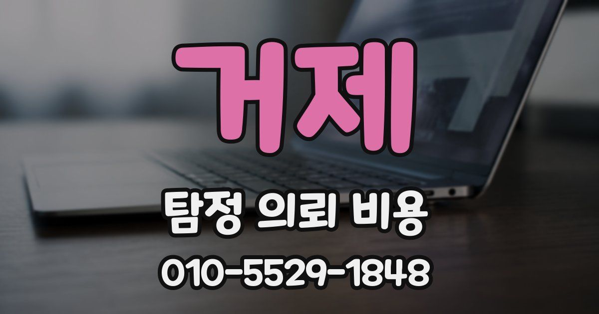 거제 탐정 의뢰 비용