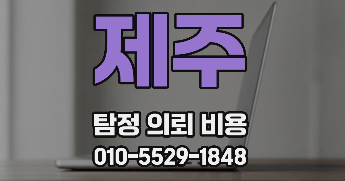 제주 탐정 의뢰 비용