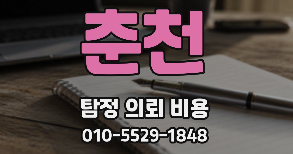 춘천 탐정 의뢰 비용