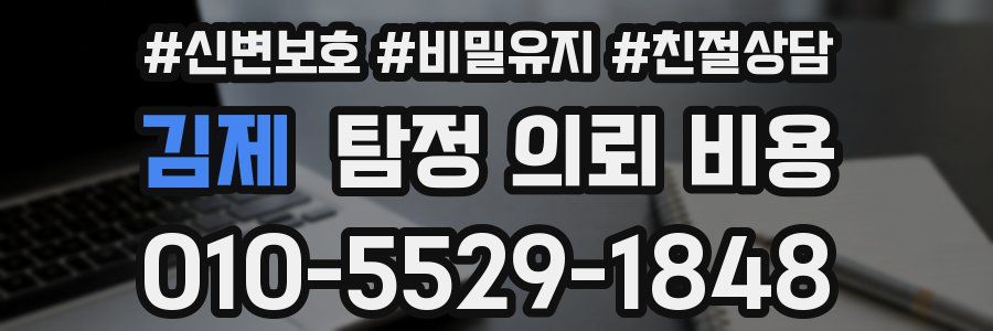 김제 탐정 의뢰 비용