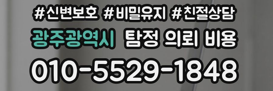 광주광역시 탐정 의뢰 비용
