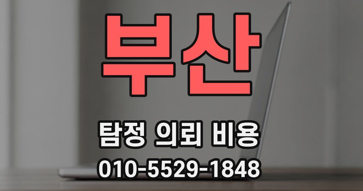 부산 탐정 의뢰 비용