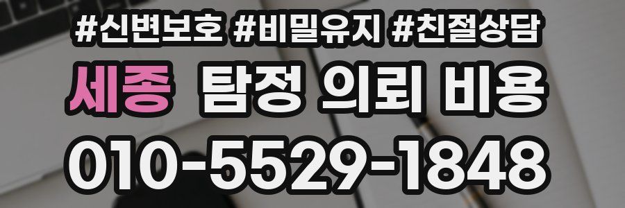 세종 탐정 의뢰 비용