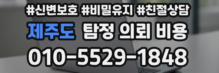 제주도 탐정 의뢰 비용