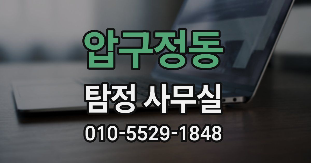 압구정동 탐정 사무실