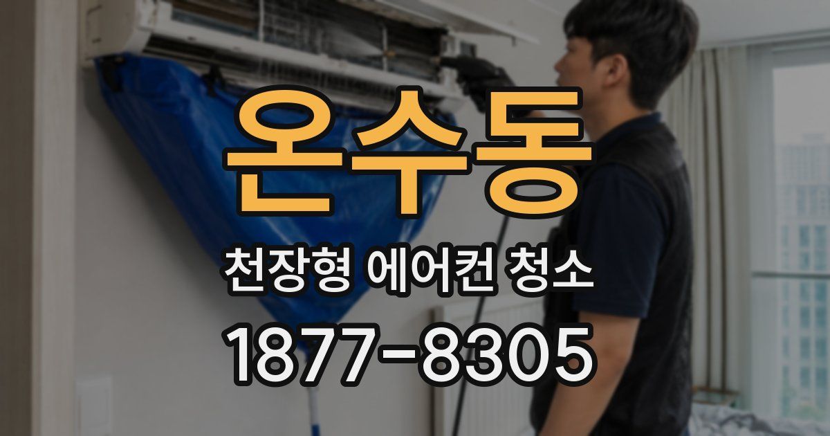 온수동 천장형 에어컨 청소
