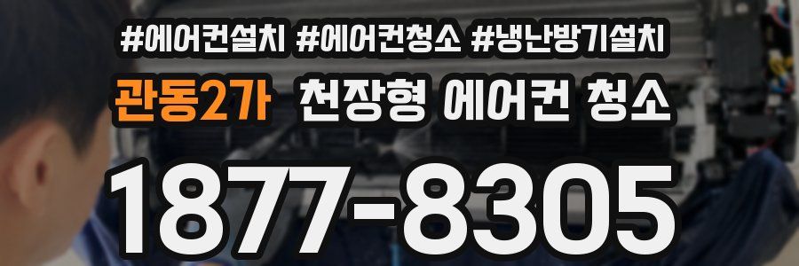 관동2가 천장형 에어컨 청소