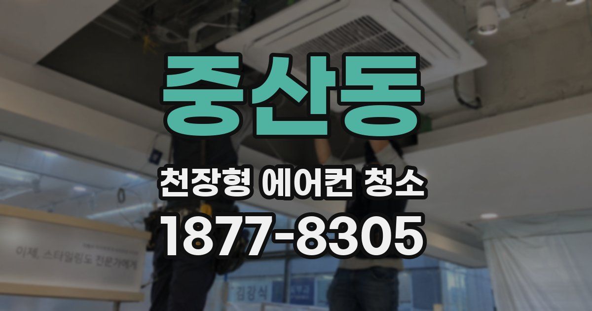 중산동 천장형 에어컨 청소
