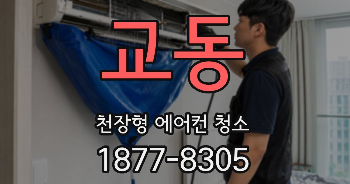 교동 천장형 에어컨 청소