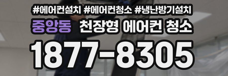 중앙동 천장형 에어컨 청소