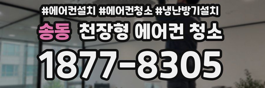 송동 천장형 에어컨 청소