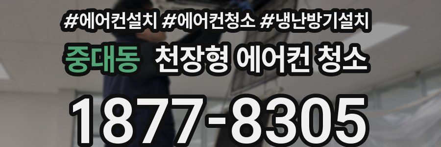 중대동 천장형 에어컨 청소