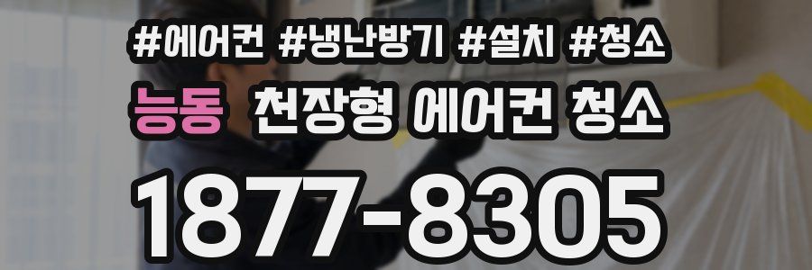 능동 천장형 에어컨 청소