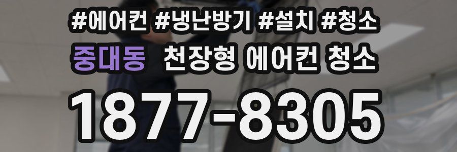 중대동 천장형 에어컨 청소