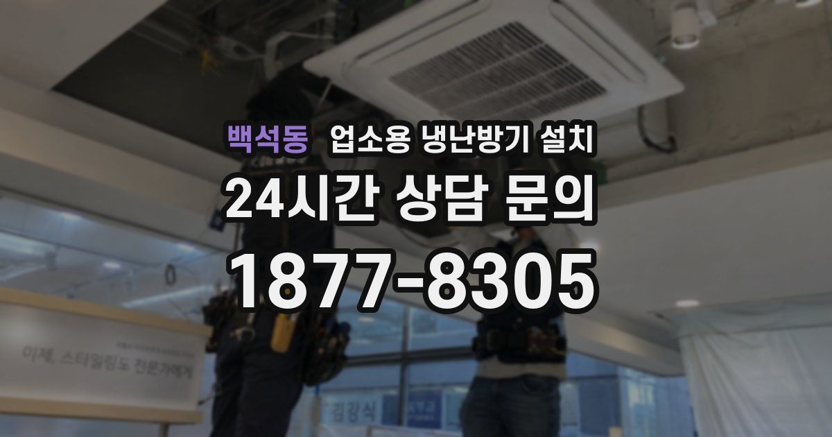 백석동 업소용 냉난방기 설치