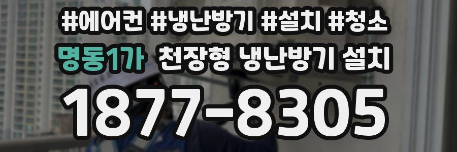 명동1가 천장형 냉난방기 설치