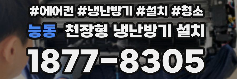 능동 천장형 냉난방기 설치