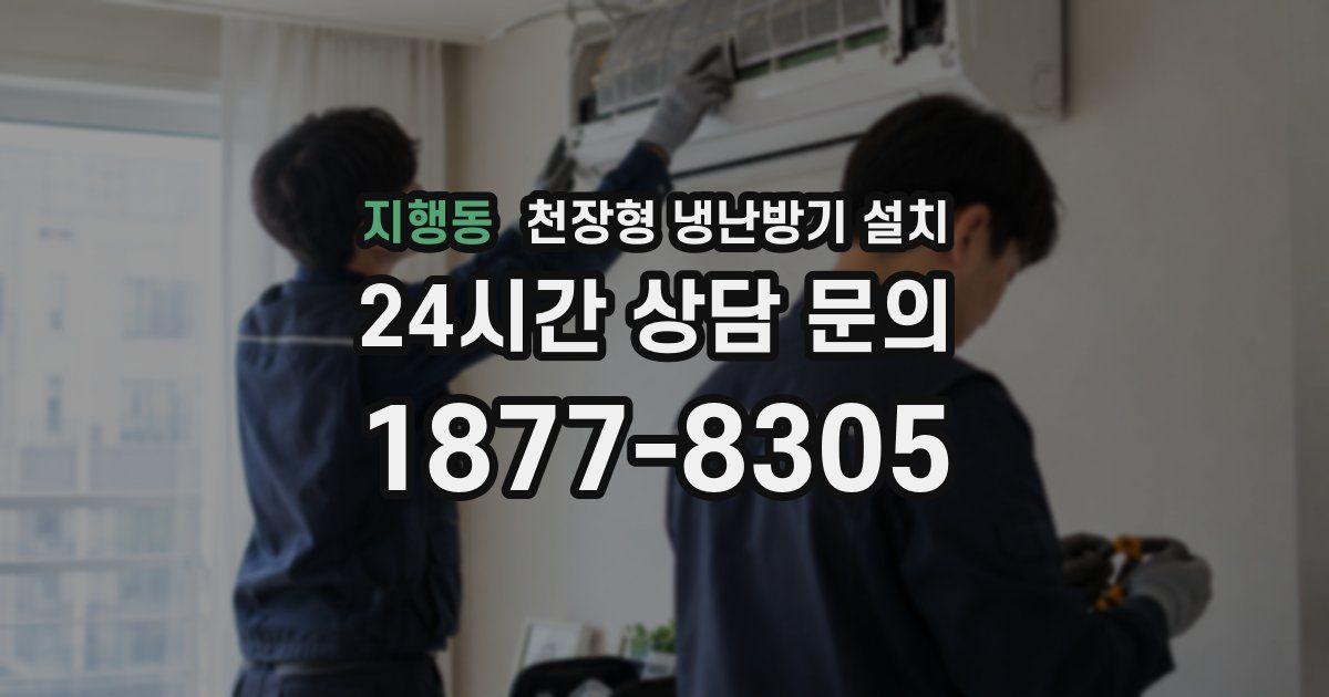 지행동 천장형 냉난방기 설치