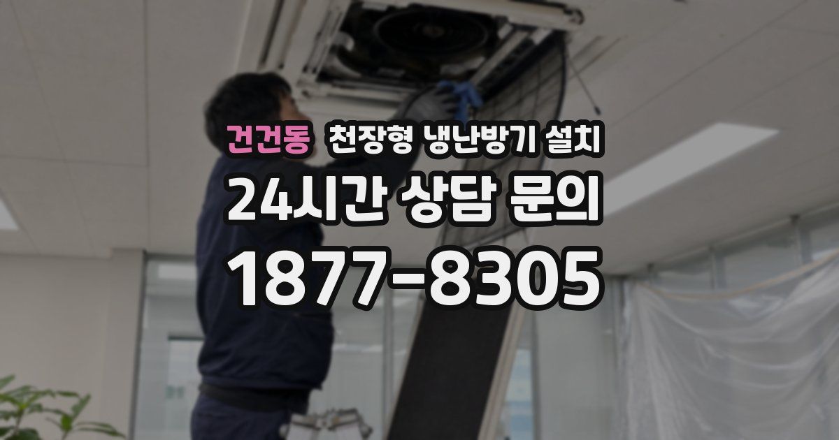 건건동 천장형 냉난방기 설치