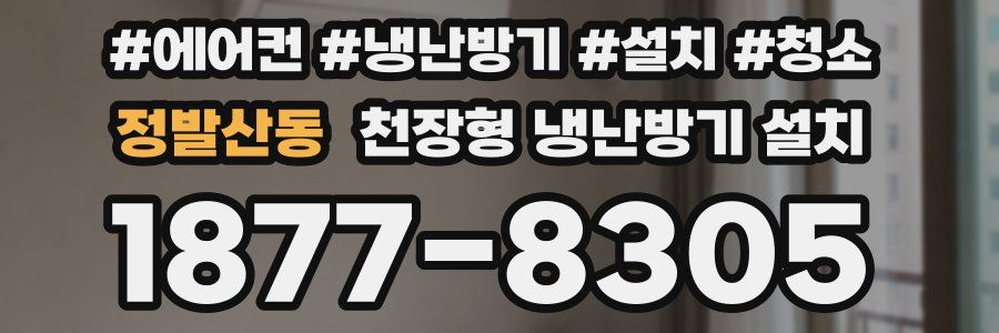 정발산동 천장형 냉난방기 설치