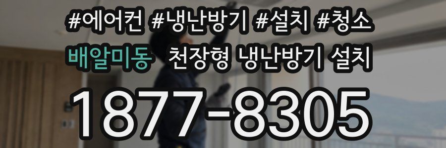 배알미동 천장형 냉난방기 설치